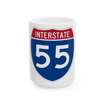 Interstate 55 (U.S. Highways) White Coffee Mug 15oz - Go Mug Yourself