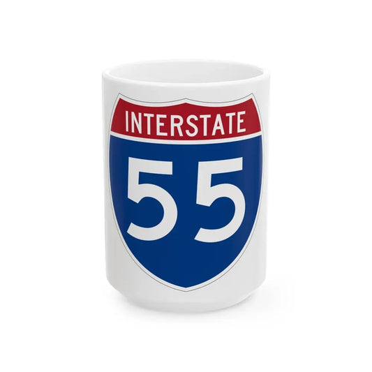 Interstate 55 (U.S. Highways) White Coffee Mug 15oz - Go Mug Yourself