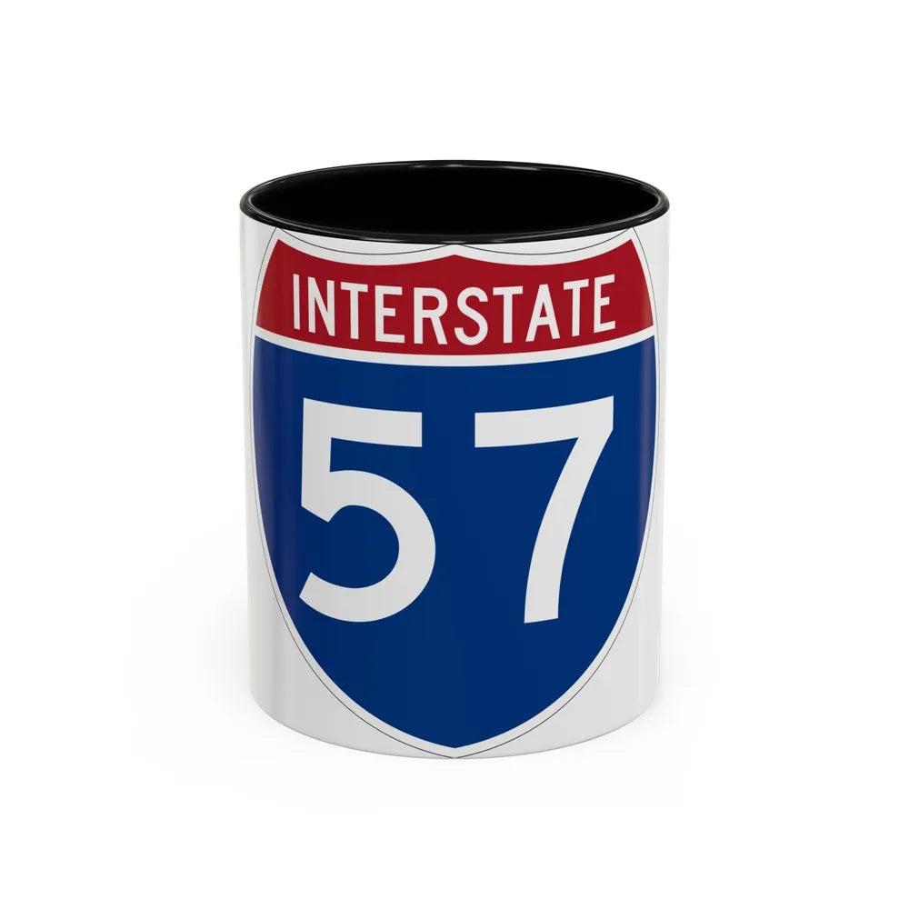 Interstate 57 (U.S. Highways) Accent Coffee Mug-11oz-Black-Go Mug Yourself