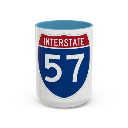 Interstate 57 (U.S. Highways) Accent Coffee Mug-15oz-Light Blue-Go Mug Yourself