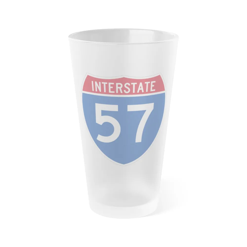 Interstate 57 (U.S. Highways) Frosted Pint Glass 16oz-16oz-Frosted-Go Mug Yourself