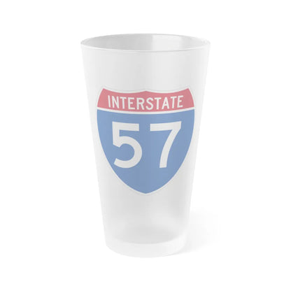 Interstate 57 (U.S. Highways) Frosted Pint Glass 16oz-16oz-Frosted-Go Mug Yourself