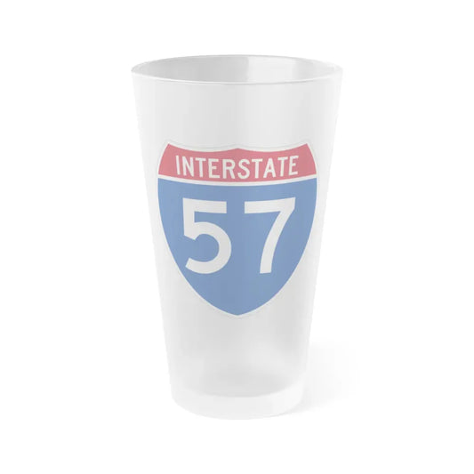 Interstate 57 (U.S. Highways) Frosted Pint Glass 16oz 16oz Frosted - Go Mug Yourself