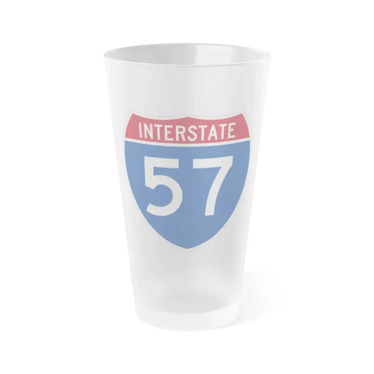 Interstate 57 (U.S. Highways) Frosted Pint Glass 16oz 16oz Frosted - Go Mug Yourself