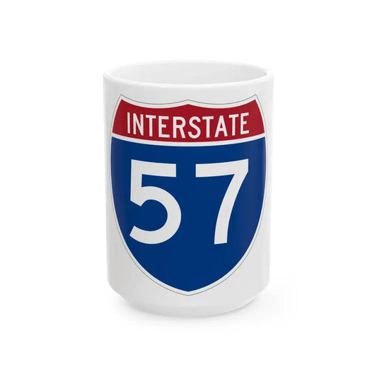 Interstate 57 (U.S. Highways) White Coffee Mug 15oz - Go Mug Yourself