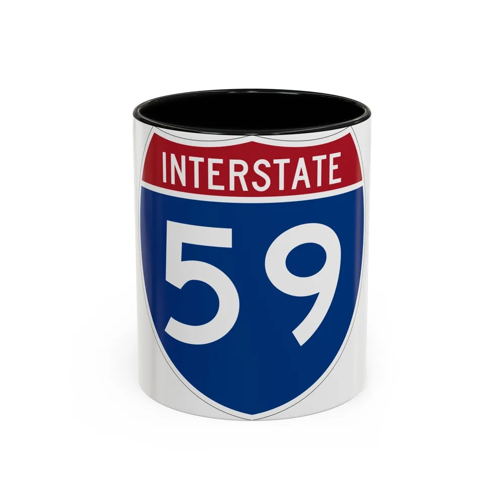 Interstate 59 (U.S. Highways) Accent Coffee Mug-11oz-Black-Go Mug Yourself