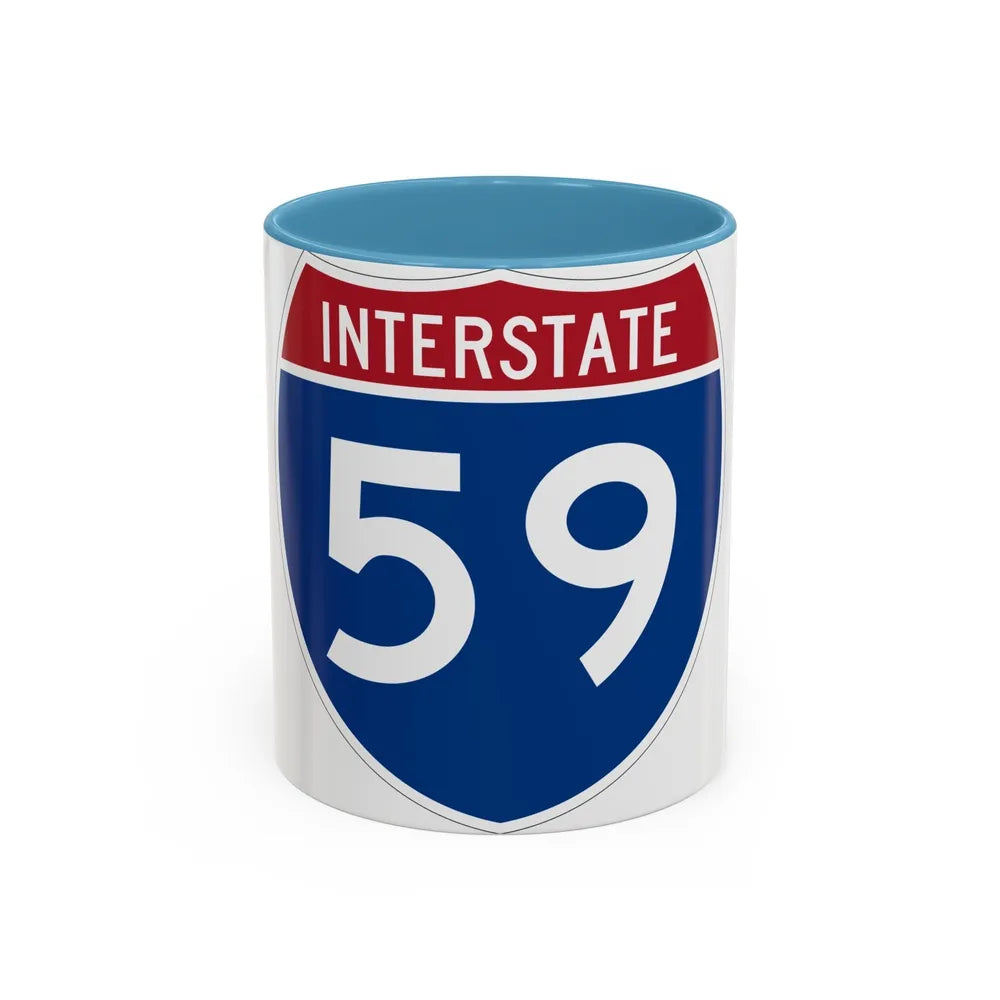 Interstate 59 (U.S. Highways) Accent Coffee Mug-11oz-Light Blue-Go Mug Yourself