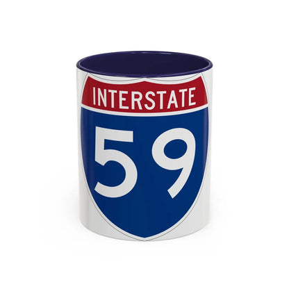 Interstate 59 (U.S. Highways) Accent Coffee Mug-11oz-Navy-Go Mug Yourself