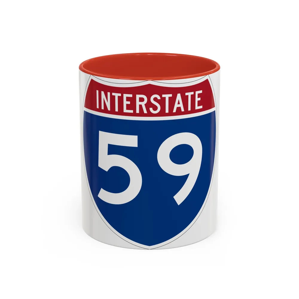 Interstate 59 (U.S. Highways) Accent Coffee Mug-11oz-Red-Go Mug Yourself