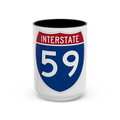 Interstate 59 (U.S. Highways) Accent Coffee Mug-15oz-Black-Go Mug Yourself