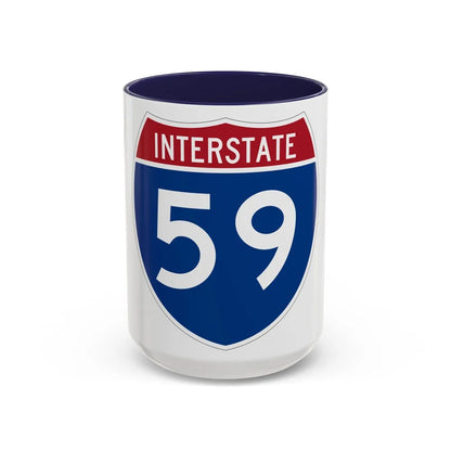 Interstate 59 (U.S. Highways) Accent Coffee Mug-15oz-Navy-Go Mug Yourself