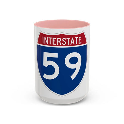 Interstate 59 (U.S. Highways) Accent Coffee Mug-15oz-Pink-Go Mug Yourself