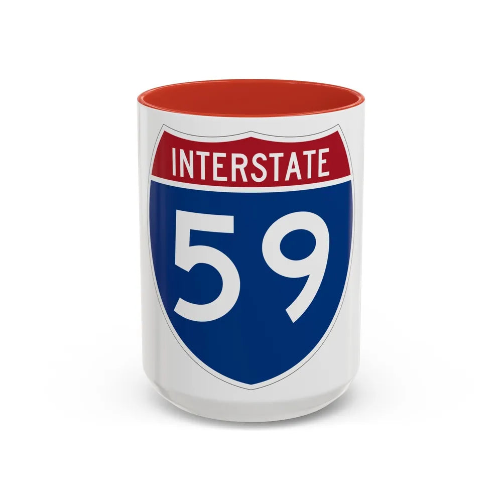 Interstate 59 (U.S. Highways) Accent Coffee Mug-15oz-Red-Go Mug Yourself