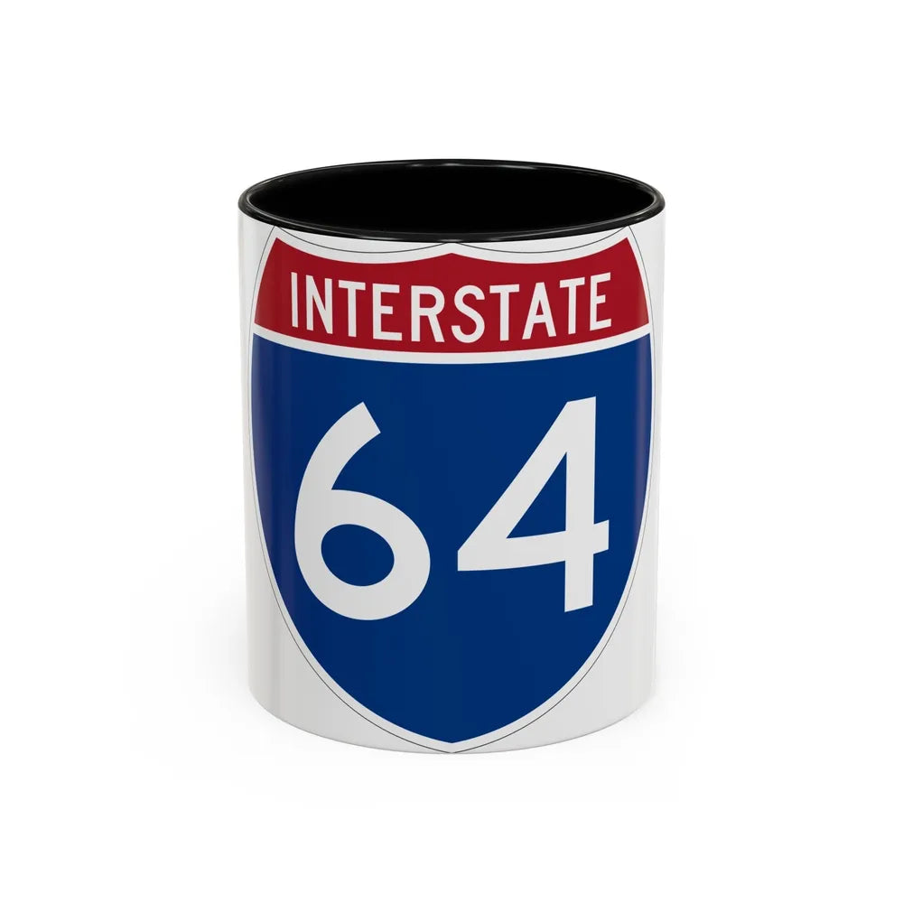 Interstate 64 (U.S. Highways) Accent Coffee Mug-11oz-Black-Go Mug Yourself