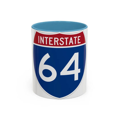 Interstate 64 (U.S. Highways) Accent Coffee Mug-11oz-Light Blue-Go Mug Yourself