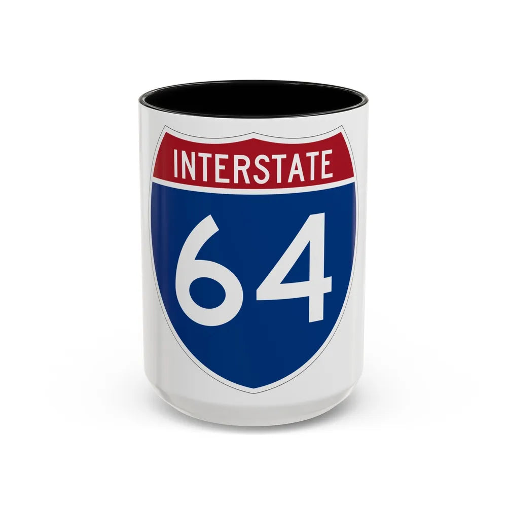 Interstate 64 (U.S. Highways) Accent Coffee Mug-15oz-Black-Go Mug Yourself