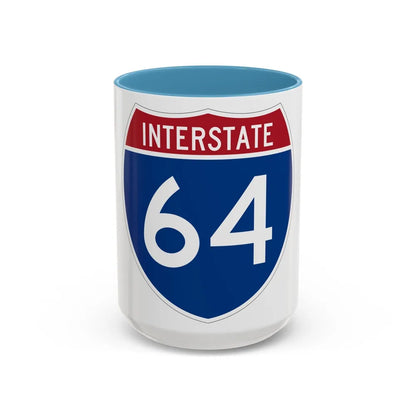 Interstate 64 (U.S. Highways) Accent Coffee Mug-15oz-Light Blue-Go Mug Yourself