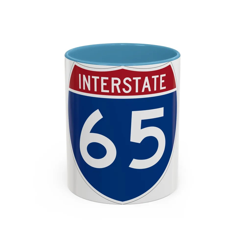 Interstate 65 (U.S. Highways) Accent Coffee Mug-11oz-Light Blue-Go Mug Yourself