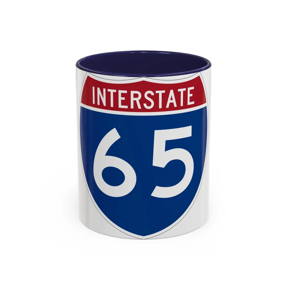 Interstate 65 (U.S. Highways) Accent Coffee Mug-11oz-Navy-Go Mug Yourself