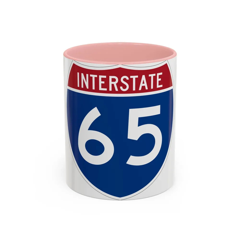 Interstate 65 (U.S. Highways) Accent Coffee Mug-11oz-Pink-Go Mug Yourself