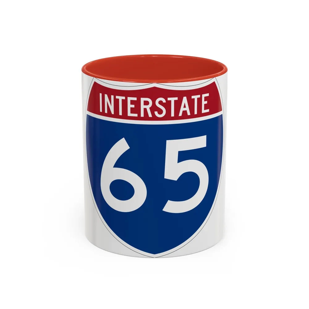 Interstate 65 (U.S. Highways) Accent Coffee Mug-11oz-Red-Go Mug Yourself