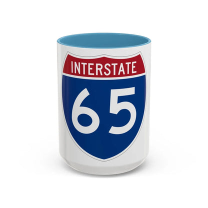 Interstate 65 (U.S. Highways) Accent Coffee Mug-15oz-Light Blue-Go Mug Yourself