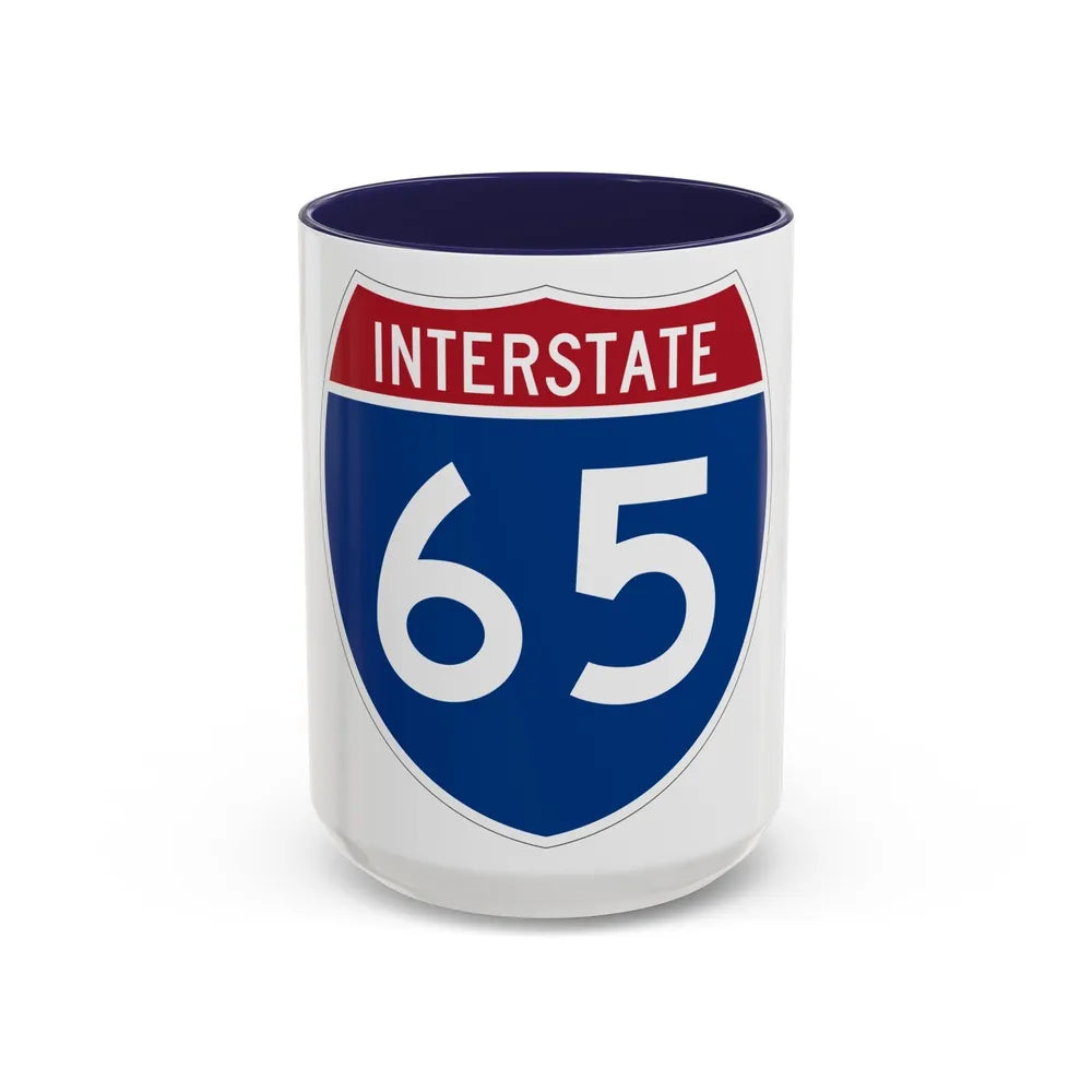 Interstate 65 (U.S. Highways) Accent Coffee Mug-15oz-Navy-Go Mug Yourself