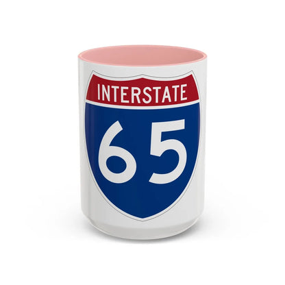 Interstate 65 (U.S. Highways) Accent Coffee Mug-15oz-Pink-Go Mug Yourself