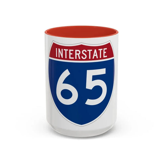 Interstate 65 (U.S. Highways) Accent Coffee Mug 15oz Red - Go Mug Yourself