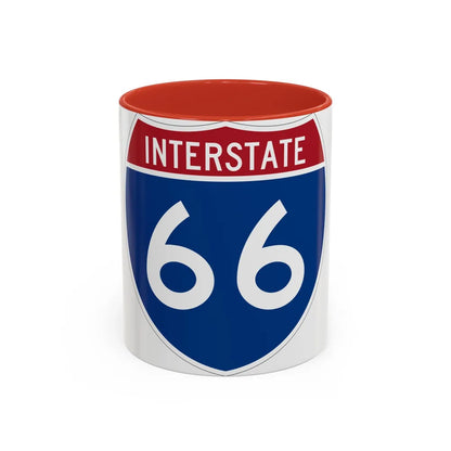 Interstate 66 (U.S. Highways) Accent Coffee Mug-11oz-Red-Go Mug Yourself