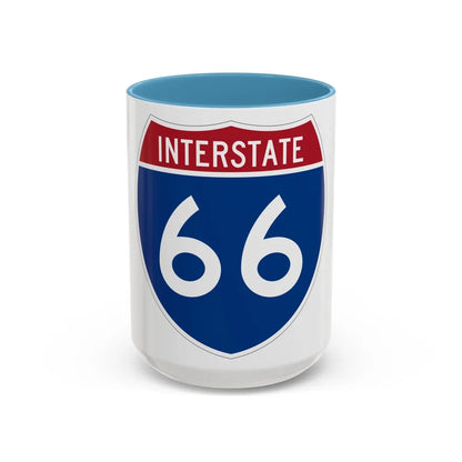 Interstate 66 (U.S. Highways) Accent Coffee Mug-15oz-Light Blue-Go Mug Yourself