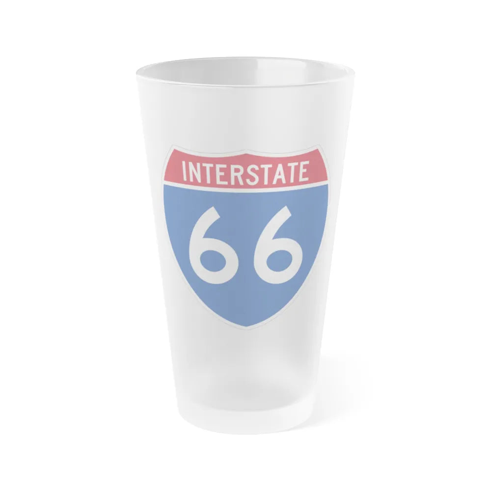 Interstate 66 (U.S. Highways) Frosted Pint Glass 16oz-16oz-Frosted-Go Mug Yourself