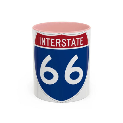 Interstate 66 (U.S. Highways) Accent Coffee Mug 11oz Pink - Go Mug Yourself