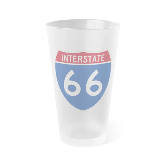 Interstate 66 (U.S. Highways) Frosted Pint Glass 16oz 16oz Frosted - Go Mug Yourself