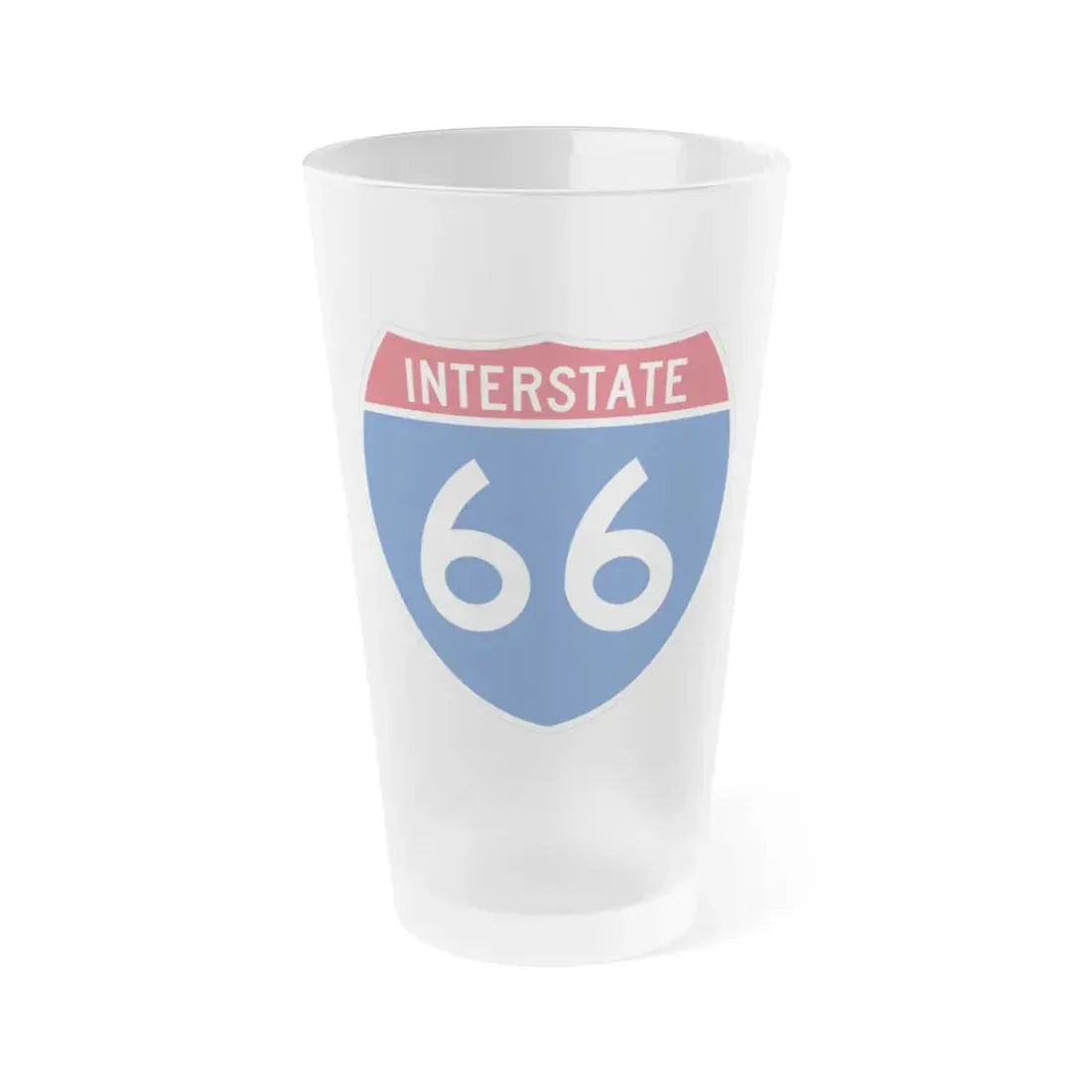 Interstate 66 (U.S. Highways) Frosted Pint Glass 16oz 16oz Frosted - Go Mug Yourself