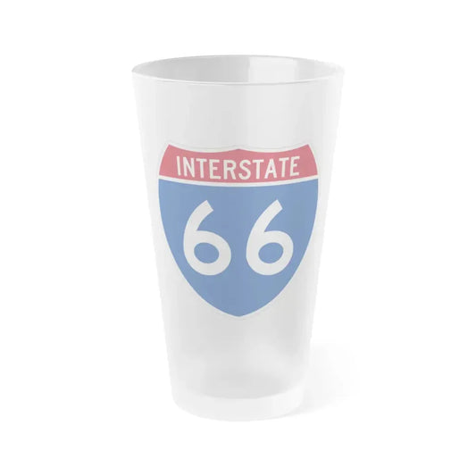 Interstate 66 (U.S. Highways) Frosted Pint Glass 16oz 16oz Frosted - Go Mug Yourself
