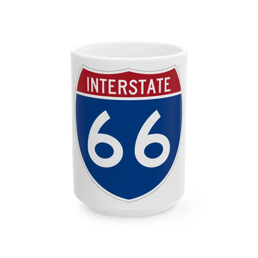 Interstate 66 (U.S. Highways) White Coffee Mug 15oz - Go Mug Yourself