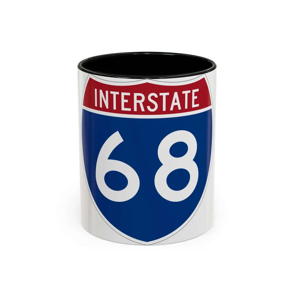 Interstate 68 (U.S. Highways) Accent Coffee Mug-11oz-Black-Go Mug Yourself