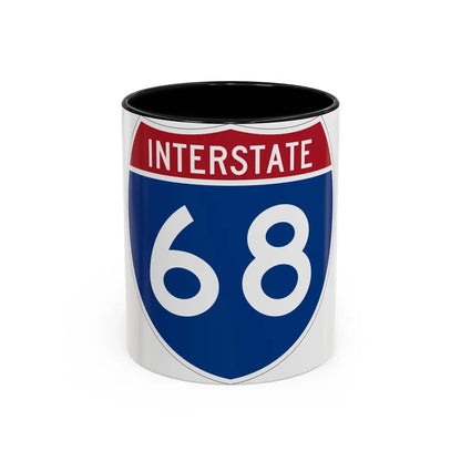 Interstate 68 (U.S. Highways) Accent Coffee Mug-11oz-Black-Go Mug Yourself