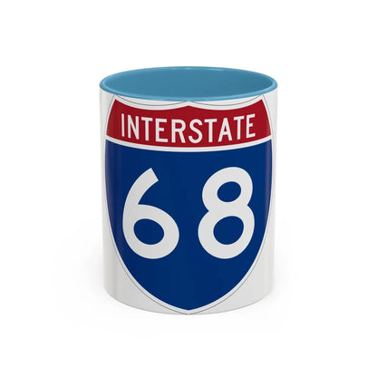 Interstate 68 (U.S. Highways) Accent Coffee Mug-11oz-Light Blue-Go Mug Yourself