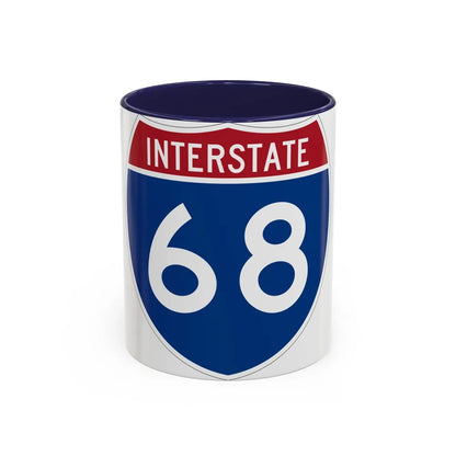 Interstate 68 (U.S. Highways) Accent Coffee Mug-11oz-Navy-Go Mug Yourself