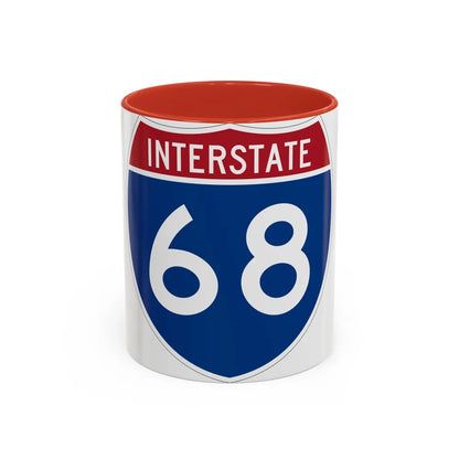 Interstate 68 (U.S. Highways) Accent Coffee Mug-11oz-Red-Go Mug Yourself