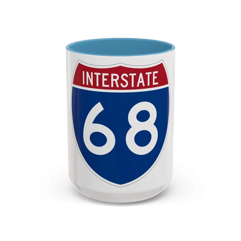 Interstate 68 (U.S. Highways) Accent Coffee Mug-15oz-Light Blue-Go Mug Yourself