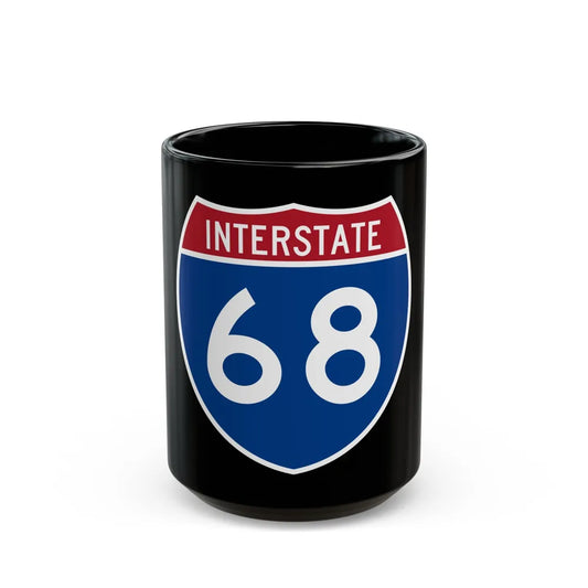 Interstate 68 (U.S. Highways) Black Coffee Mug-15oz-Go Mug Yourself