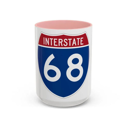 Interstate 68 (U.S. Highways) Accent Coffee Mug 15oz Pink - Go Mug Yourself