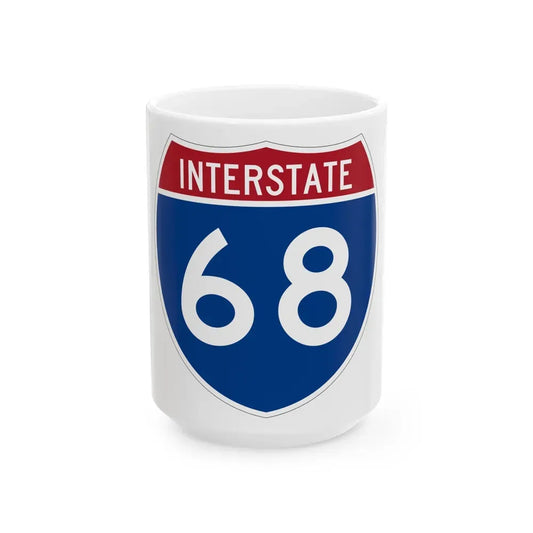 Interstate 68 (U.S. Highways) White Coffee Mug 15oz - Go Mug Yourself