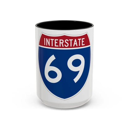 Interstate 69 (U.S. Highways) Accent Coffee Mug-15oz-Black-Go Mug Yourself