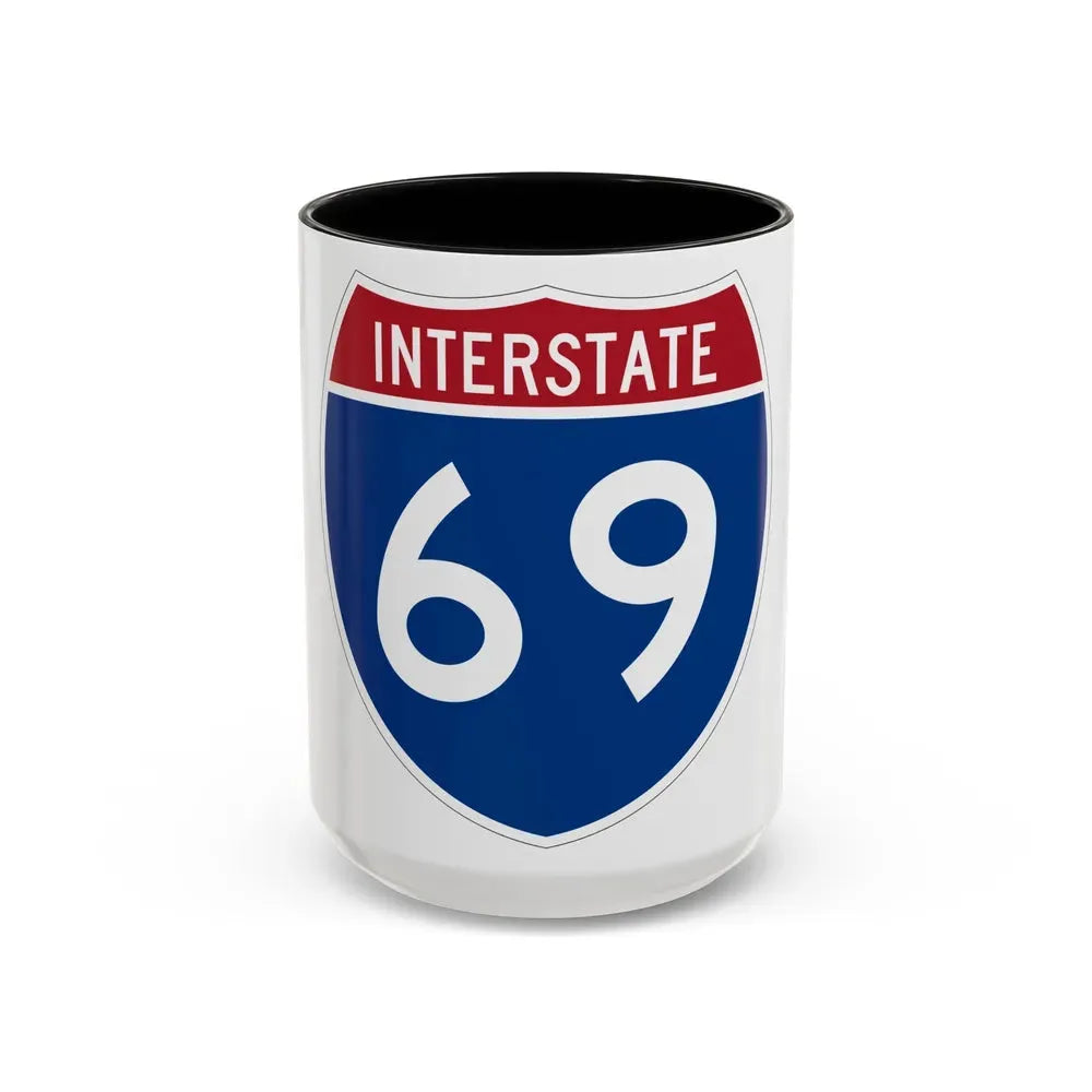 Interstate 69 (U.S. Highways) Accent Coffee Mug 15oz Black - Go Mug Yourself