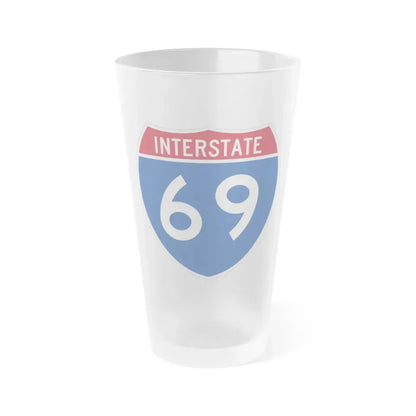 Interstate 69 (U.S. Highways) Frosted Pint Glass 16oz 16oz Frosted - Go Mug Yourself