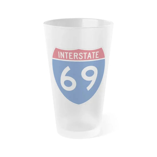 Interstate 69 (U.S. Highways) Frosted Pint Glass 16oz 16oz Frosted - Go Mug Yourself